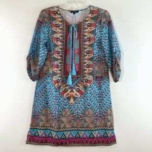 FLORYDAY  tribal print long sleeves dress Size M